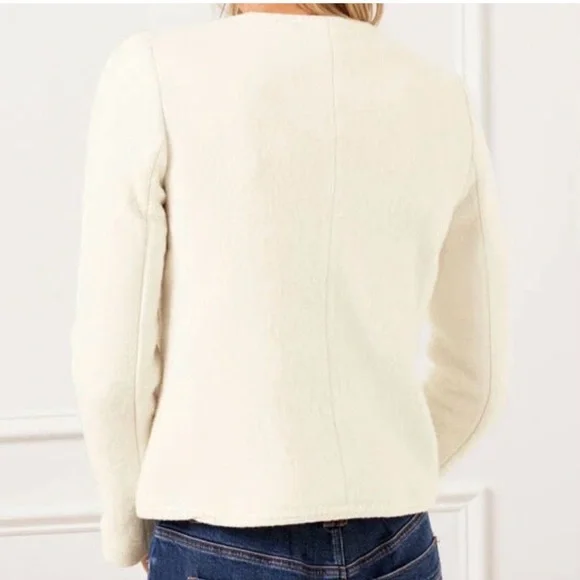 Talbots Berkshire Wool Blend
Crop Blazer Jacket Cream Women 8P NWT - Picture 3 of 13